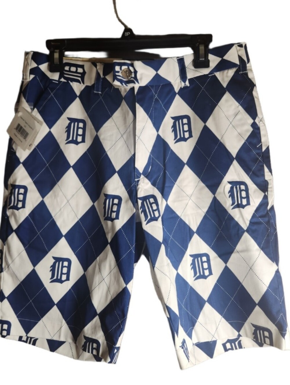 Loudmouth Men's Argyle Diamond Print Detroit Tigers Shorts 32 Nwt